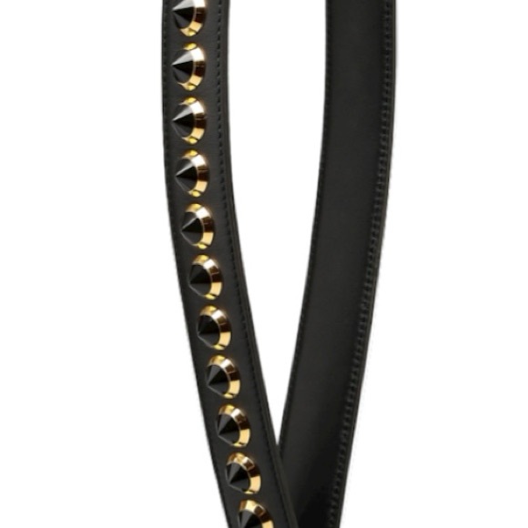 Fendi Strap You black leather and gold stud strap - Picture 6 of 6